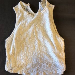 Ivory lace crop top